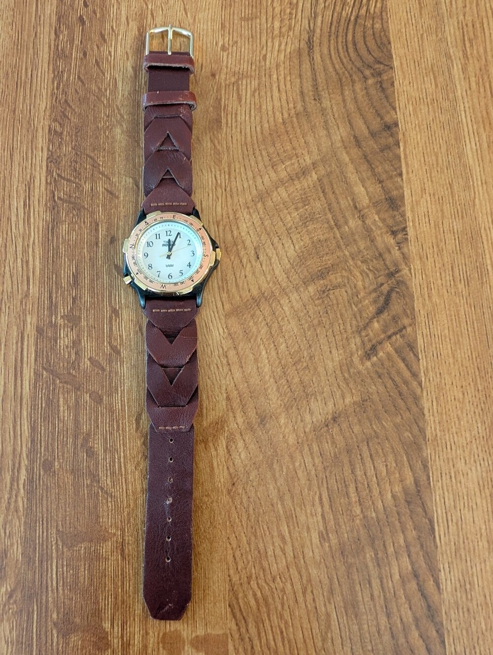 Vintage Mens Timex Watch Brown Leather Band - Picture 8 of 14